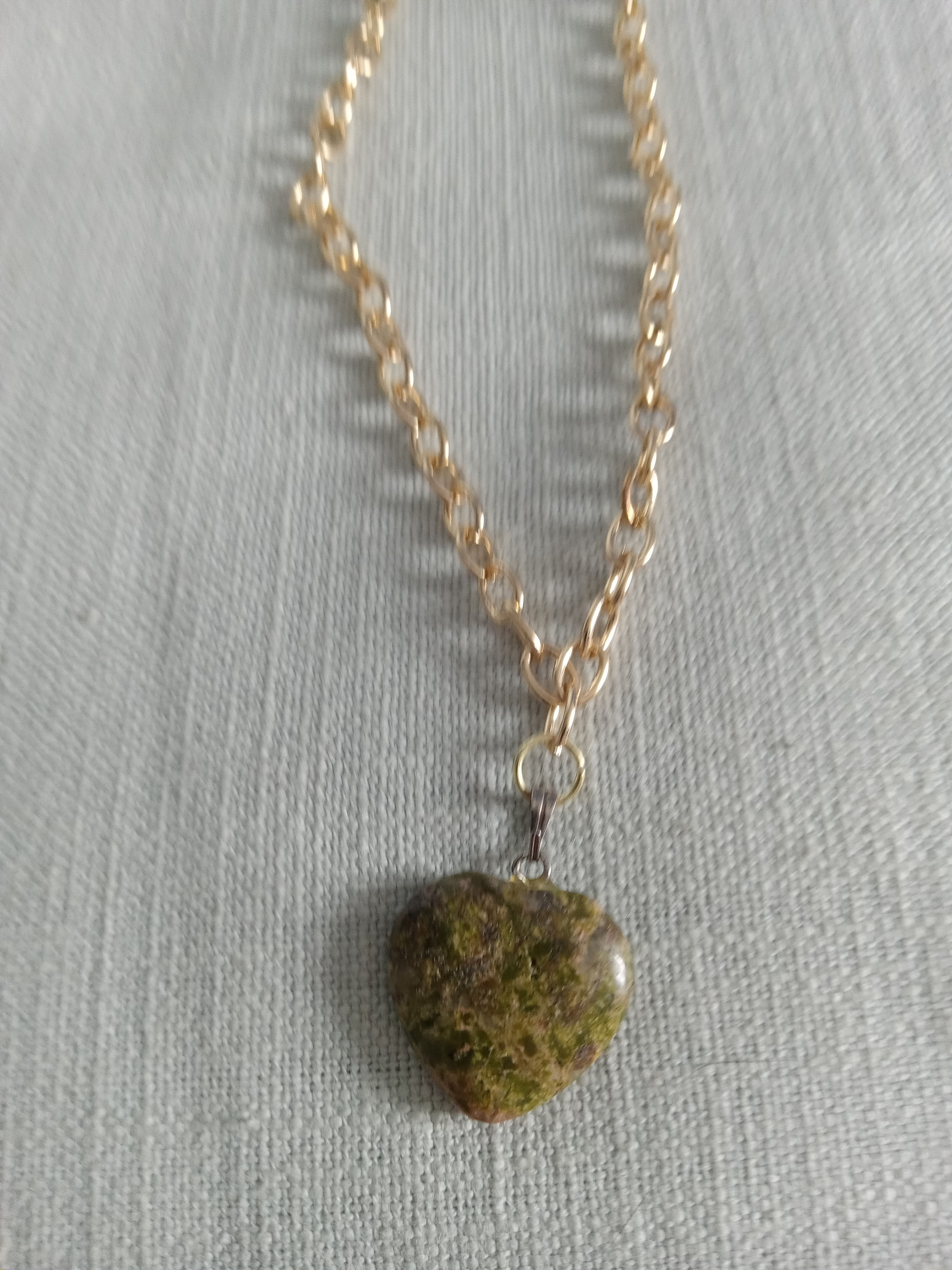 vintage gold brown heart necklace