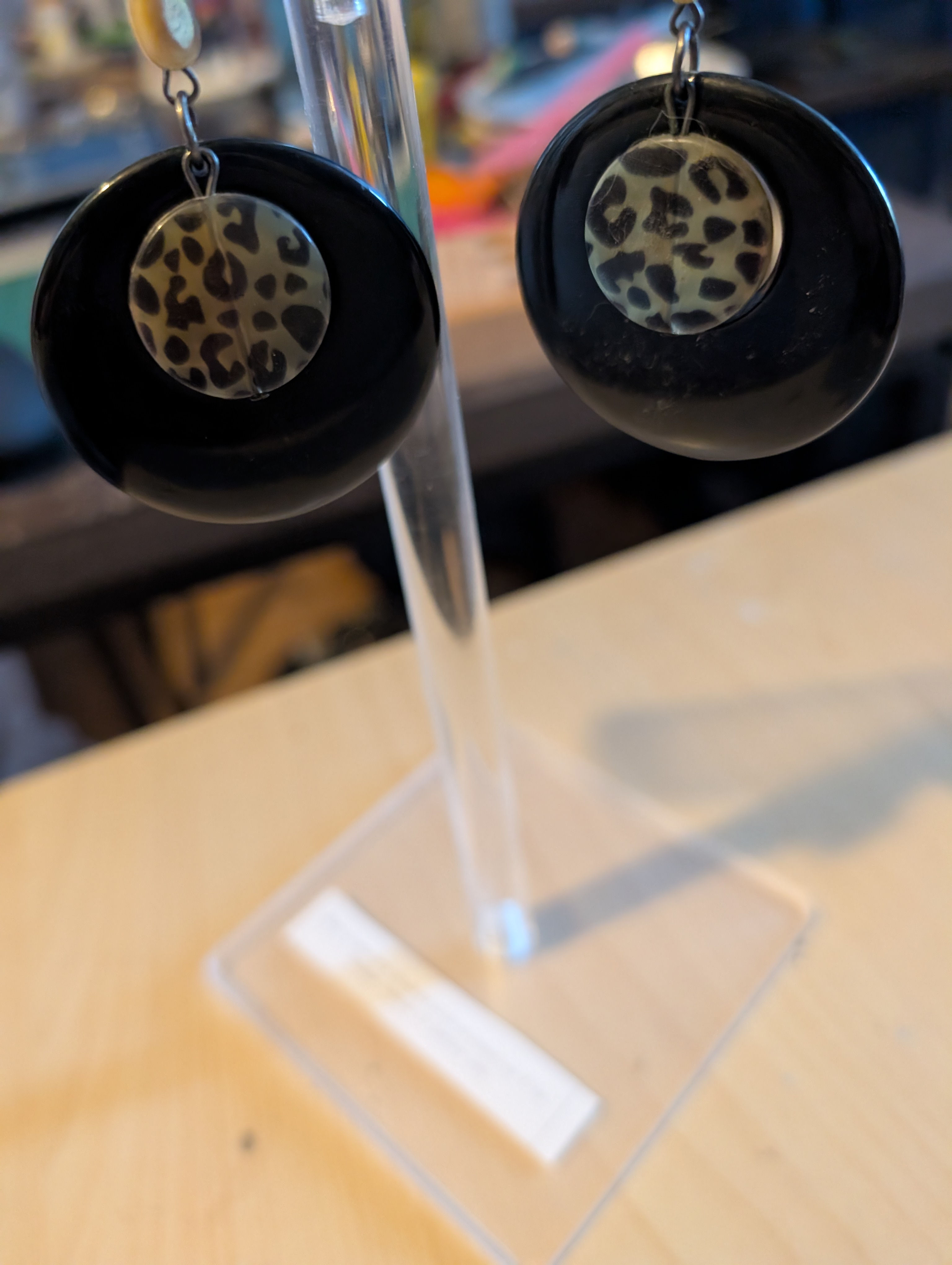 Brown Circle Wood Earring