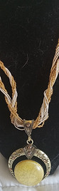 brown red leather becklace