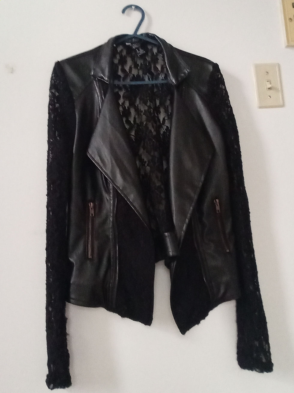 black lace fall coat