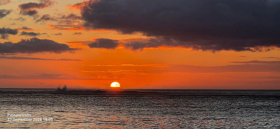 Sunsets in Mauritius, on a family holiday.
