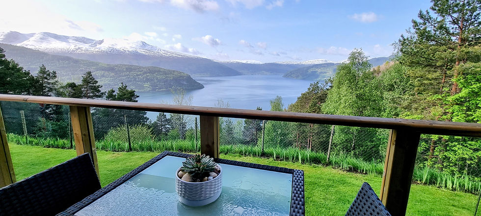 THAT'S the view ! from our airbnb in Stryn! the house was fantastic, it had everything we needed from toys to washer/dryer. Perfect for a family road trip in Norway.