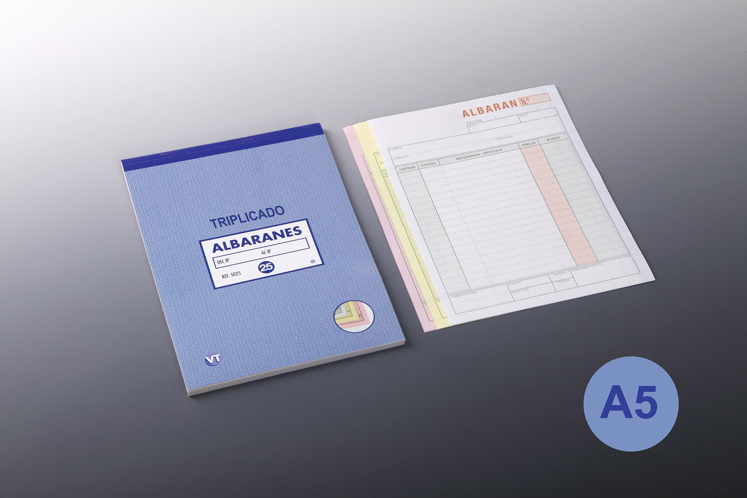 Talonario Albaranes A-5 Triplicado 20 Copias