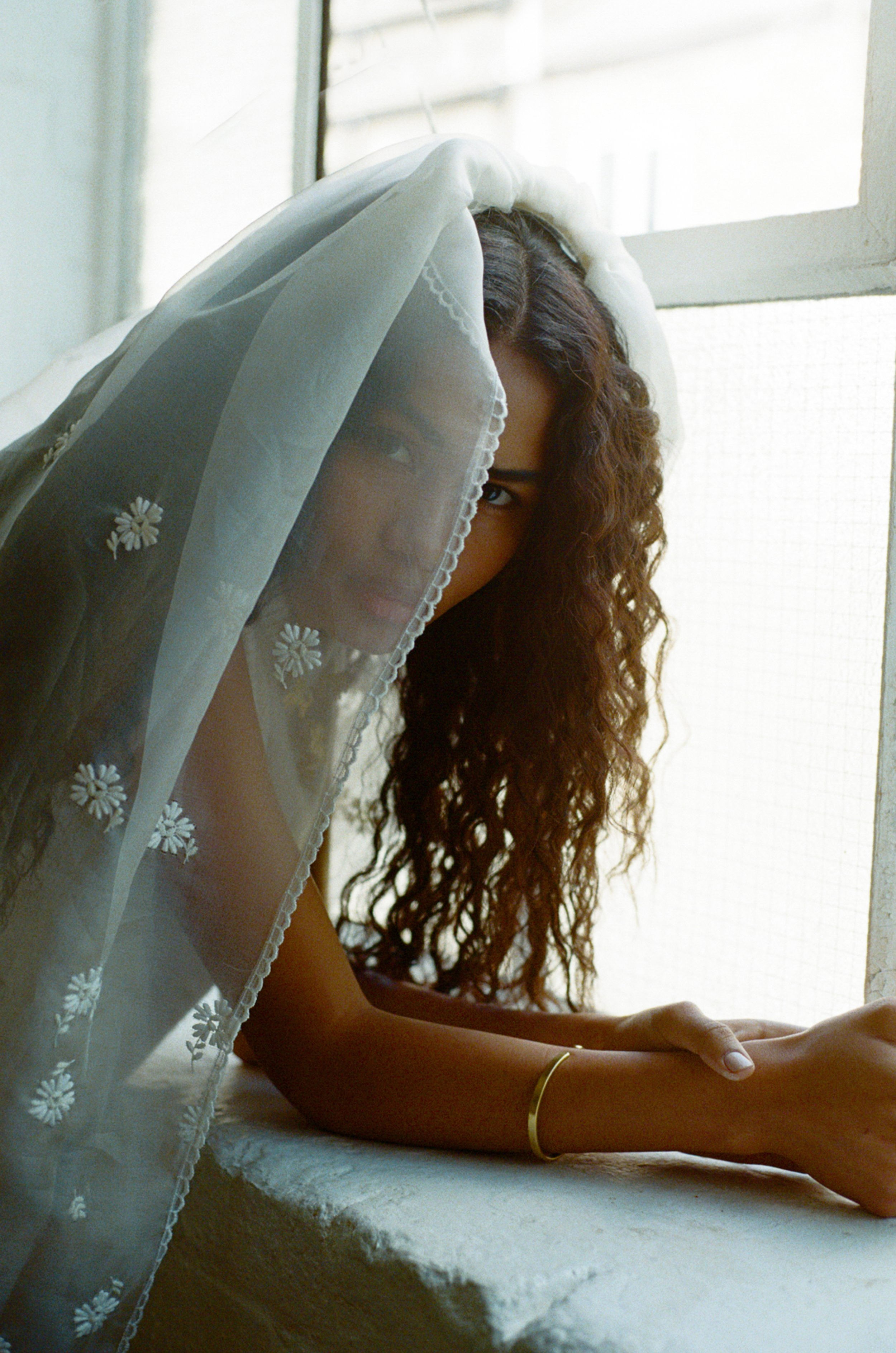 Harvest Embroidered Organza Veil