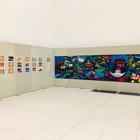 ほうかご美術の教室で仕上げた壁画展示のお知らせ
