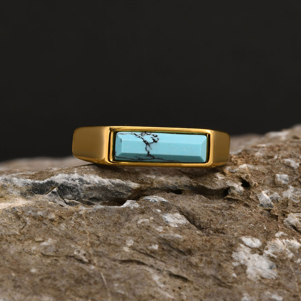 Thumbnail: Minimalist Rectangular Stone Ring