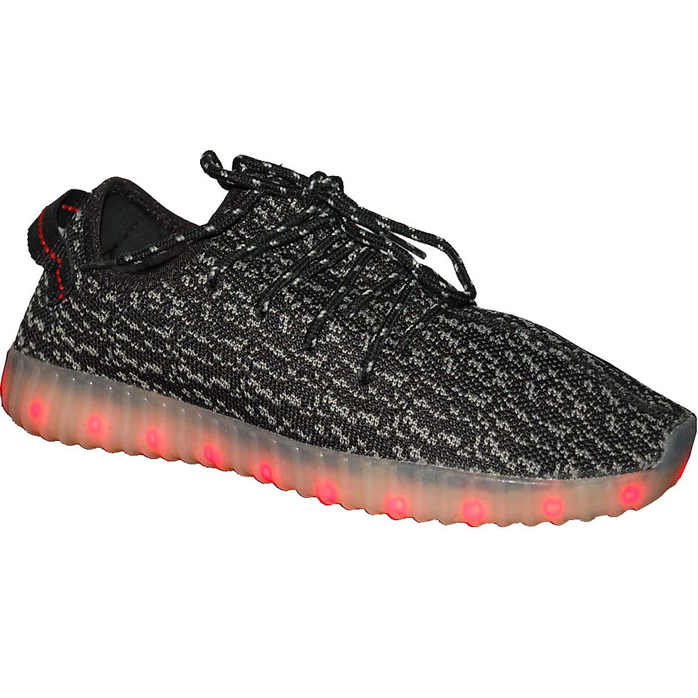 Thumbnail: KRAZY Shoe Artists Unisex LED Black Luminous Light-up Sneaker
