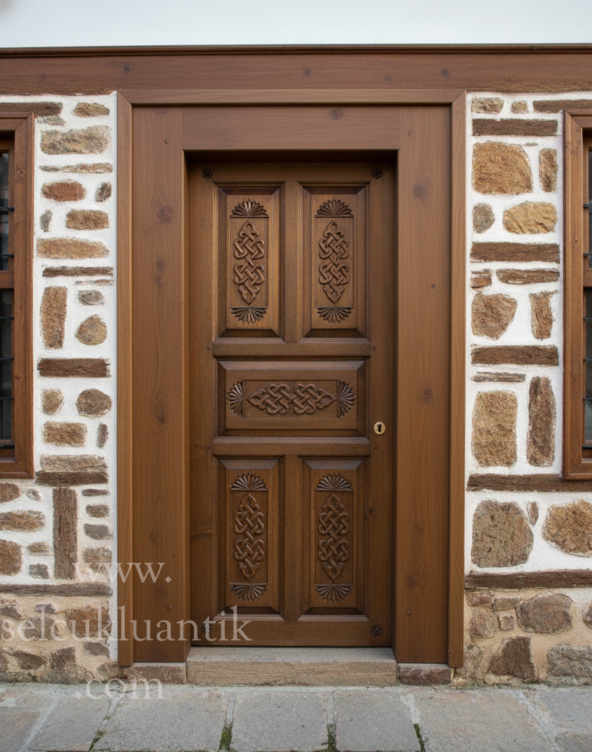 Luxury villa door models with traditional handcrafted woodwork