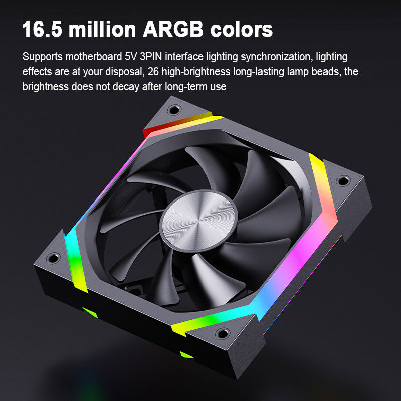 UPSIREN ZF-120 PC Fan ARGB 120mm 4Pin PWM Quiet Cooling Computer Case Fan 12V La