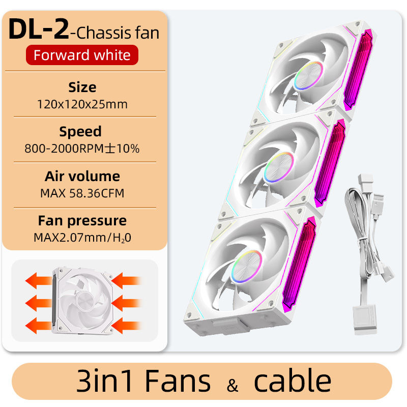 TEUCER DL-2 120mm PC Case Fan Wireless splicing Hydraulic bearing Quiet Infinity