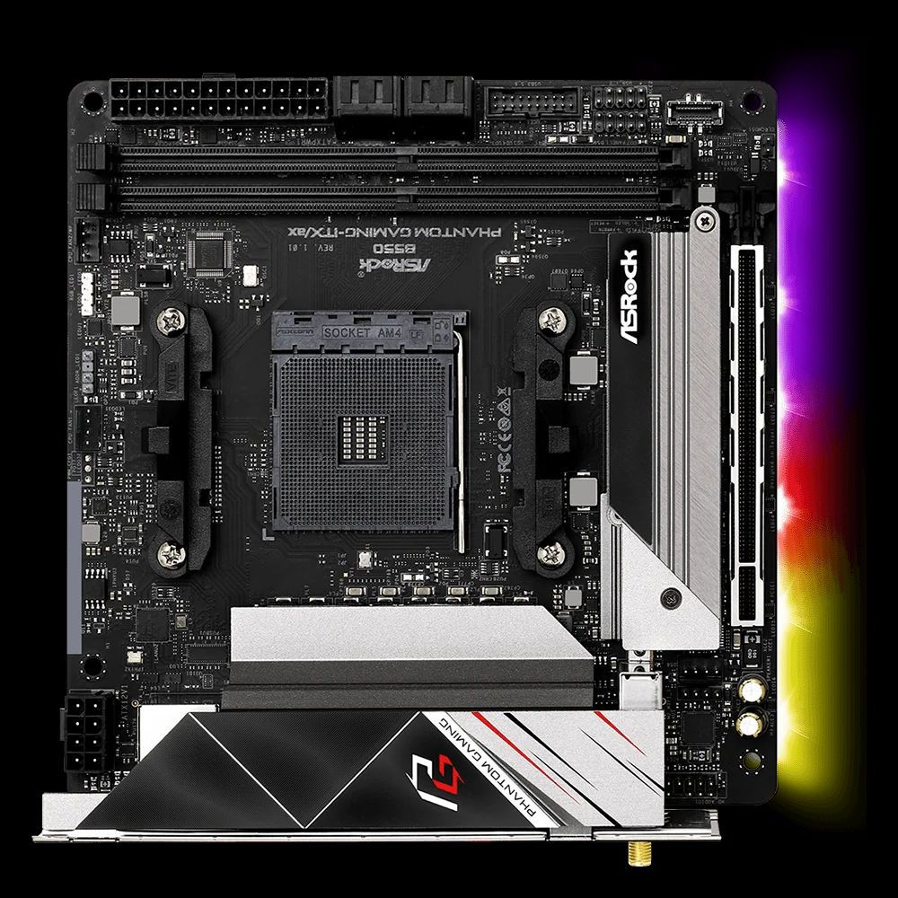 B550 Motherboard AM4 ASROCK B550 PHANTOM GAMING-ITX/AX Support CPU Ryzen 5 5600X