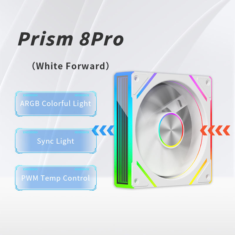 Power Train PRISM 8 PRO Computer Case Fan 120mm ARGB 4Pin PWM Quiet CPU Cooling 