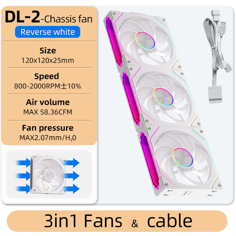 TEUCER DL-2 120mm PC Case Fan Wireless splicing Hydraulic bearing Quiet Infinity