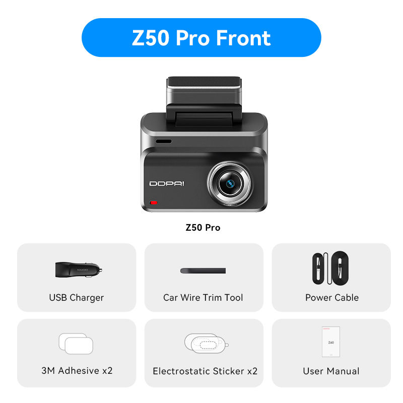 DDPAI Z50 Pro Dash Cam 4K Car DVR 3"IPS Screen 5GHz WiFi GPS ADAS 24H Parking Mo
