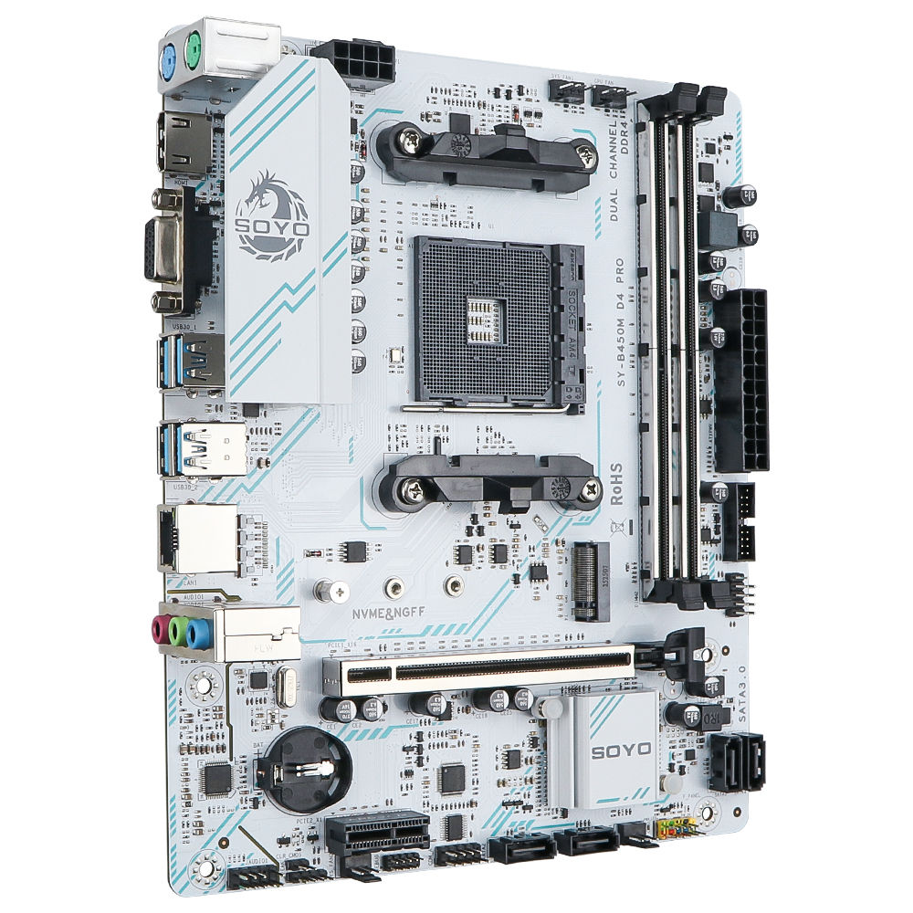 SOYO AMD B450M Game Motherboard DDR4 Memory AM4 M.2 NVME Desktop Computer compon