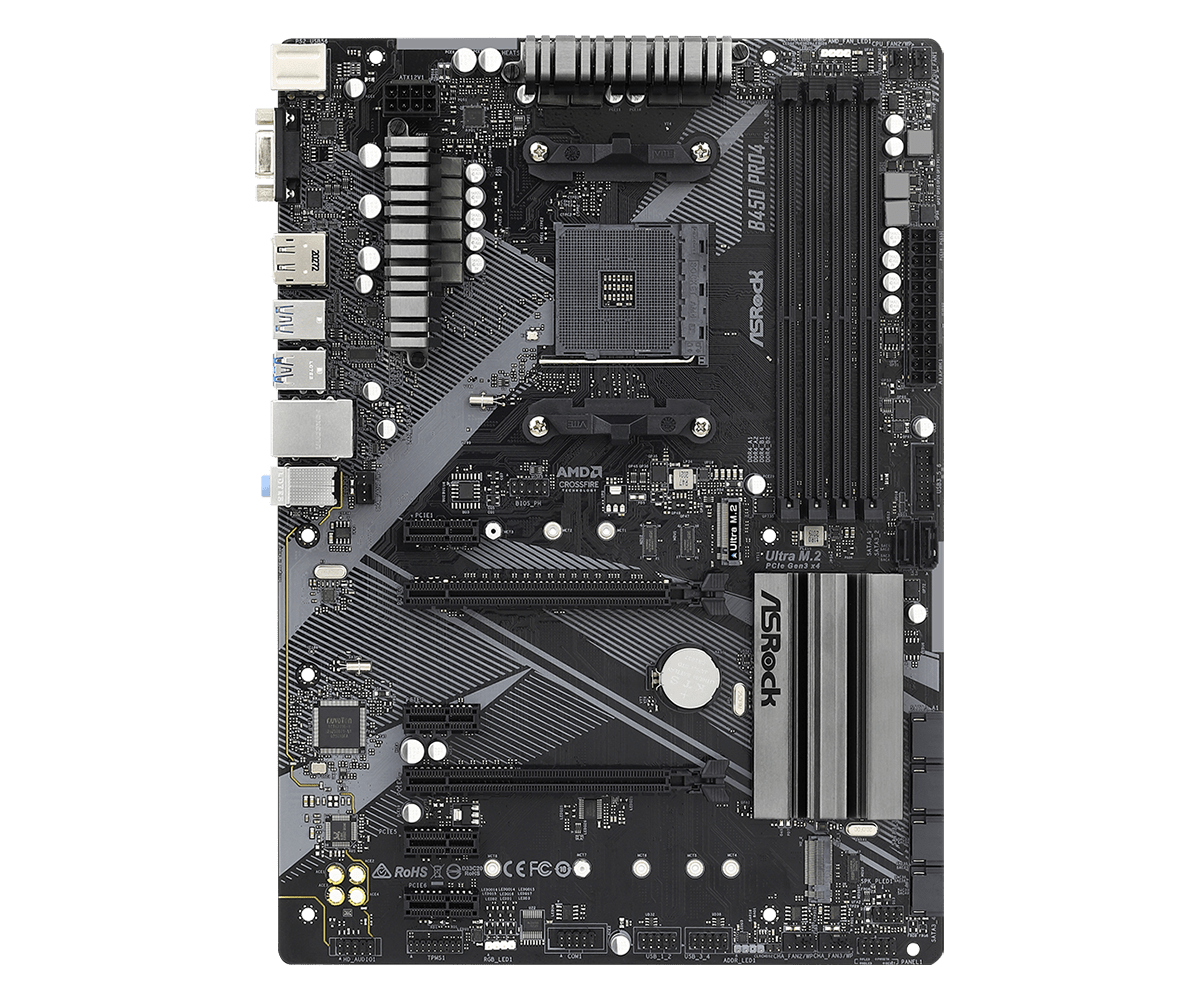 b450 AM4 placa mãe B450 Pro4 R2.0 motherboard CPU Support Ryzen 5 5600 7 5700X 