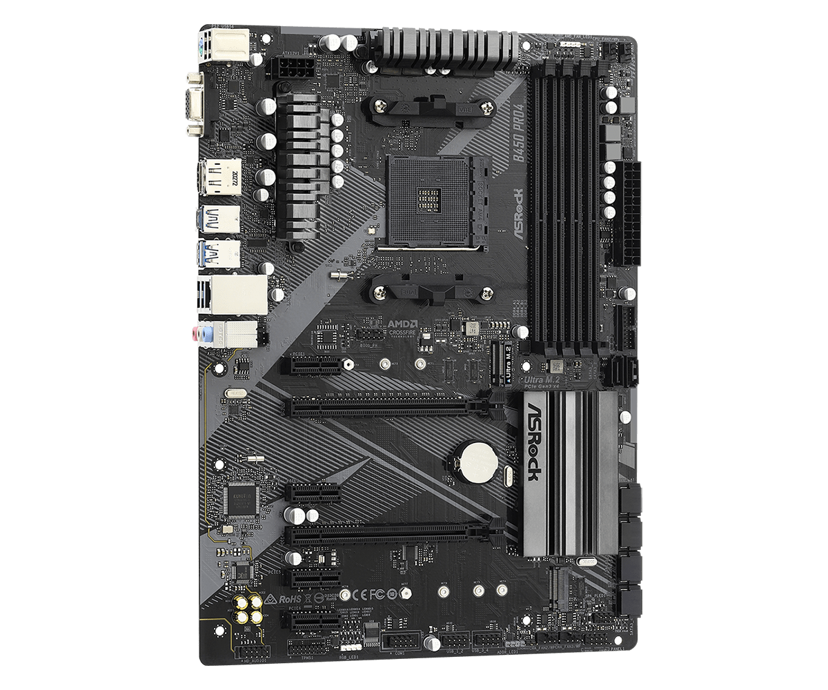 b450 AM4 placa mãe B450 Pro4 R2.0 motherboard CPU Support Ryzen 5 5600 7 5700X 