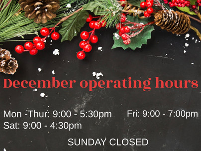 Euphrates Clinics December operating hours