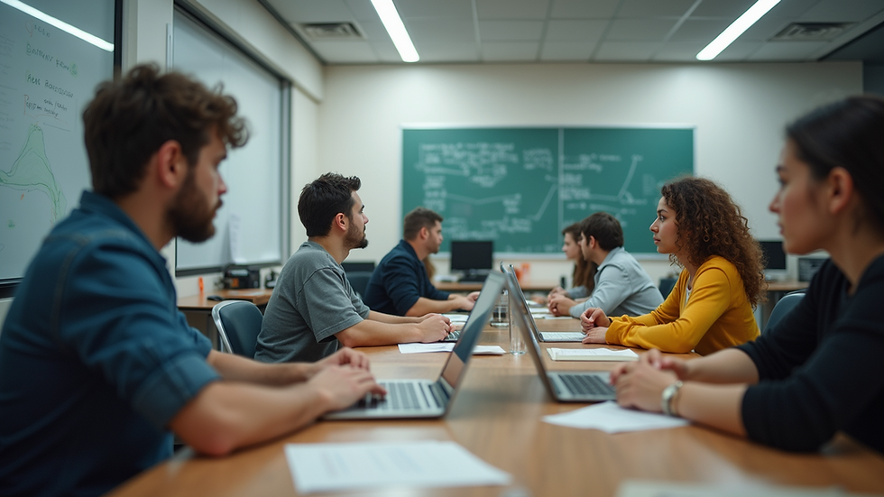 Wide angle view of a community tech workshop for students