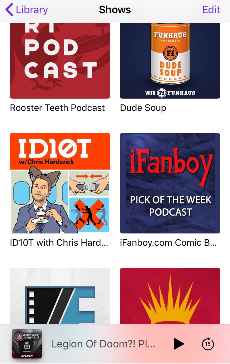 Some podcasts I'm subscribed to.