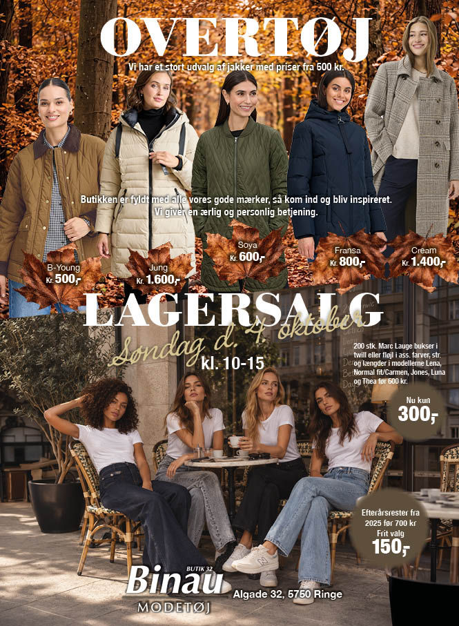 Lagersalg og mange nye efterårsvarer