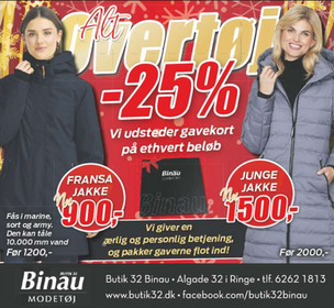 Alt overtøj minus 25%