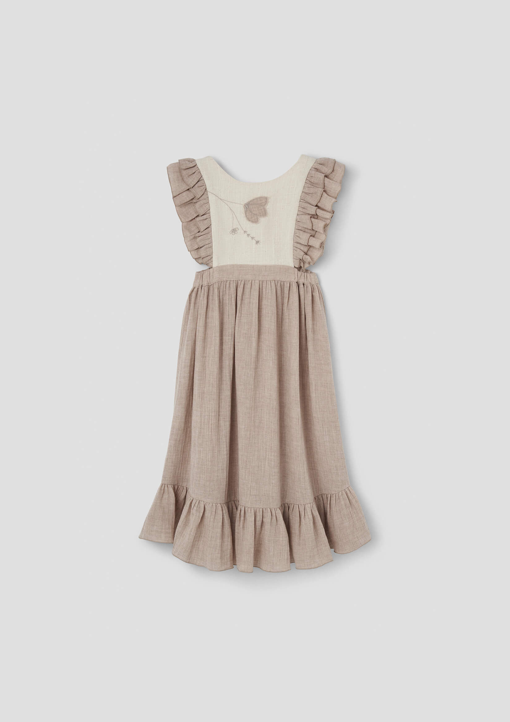 <popelin> Mod.42.3 Sand dress with embroidered bib
