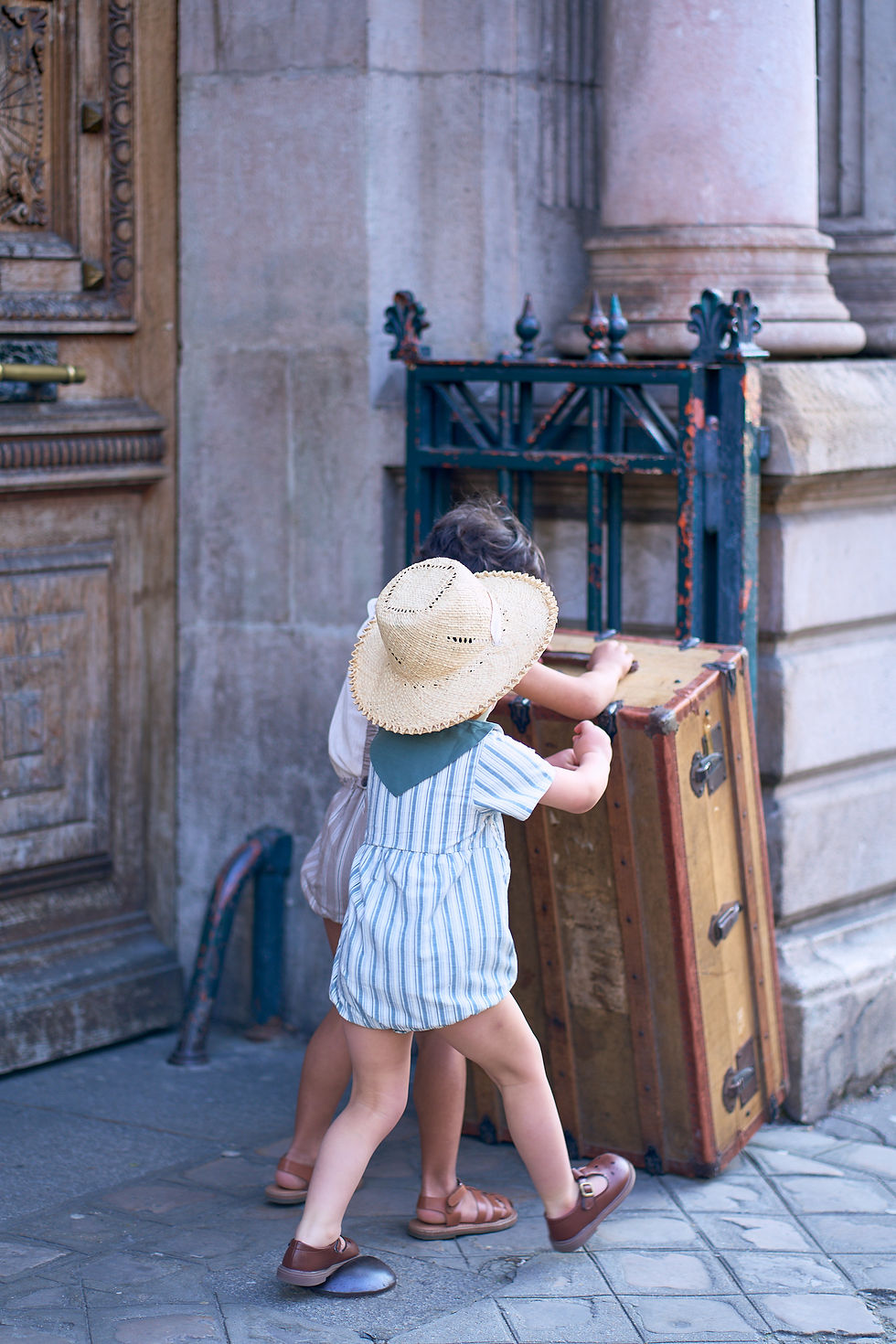 サムネイル： 【pre-oder】Maison Marelle | Romper ROI - forest green stripes