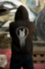 Zip-Hoodie mit verlaufender Devil's Hand, Rückenansicht, Mann