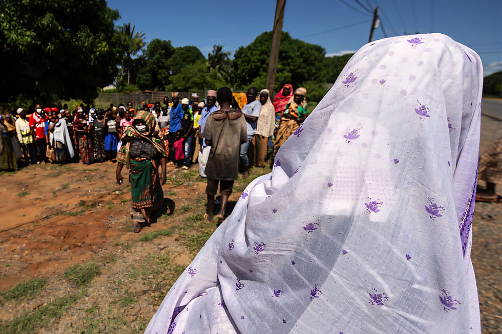 Pessoas em situação de deslocamento forçado em Moçambique, na África