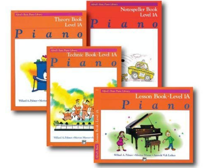 Alfred Basic Piano Library Course Pack Level 1A - Four book set includes - Lesson, Theory,