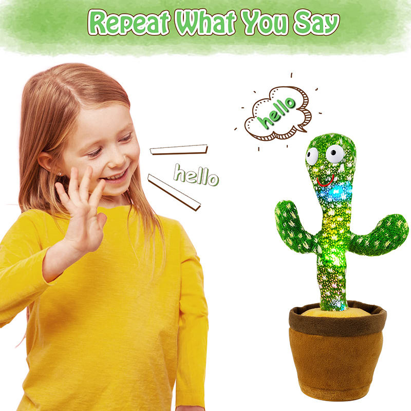 Miniatura: Dancing Cactus 120 Song Speaker Talking Usb Battery Voice Repeat Plush Cactu Dan