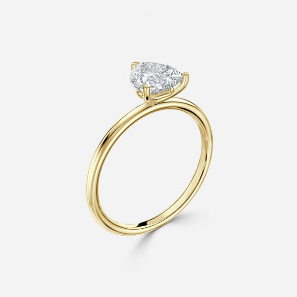 Miniaturbild: Alma - Heart Diamond Solitärring - Gelbgold