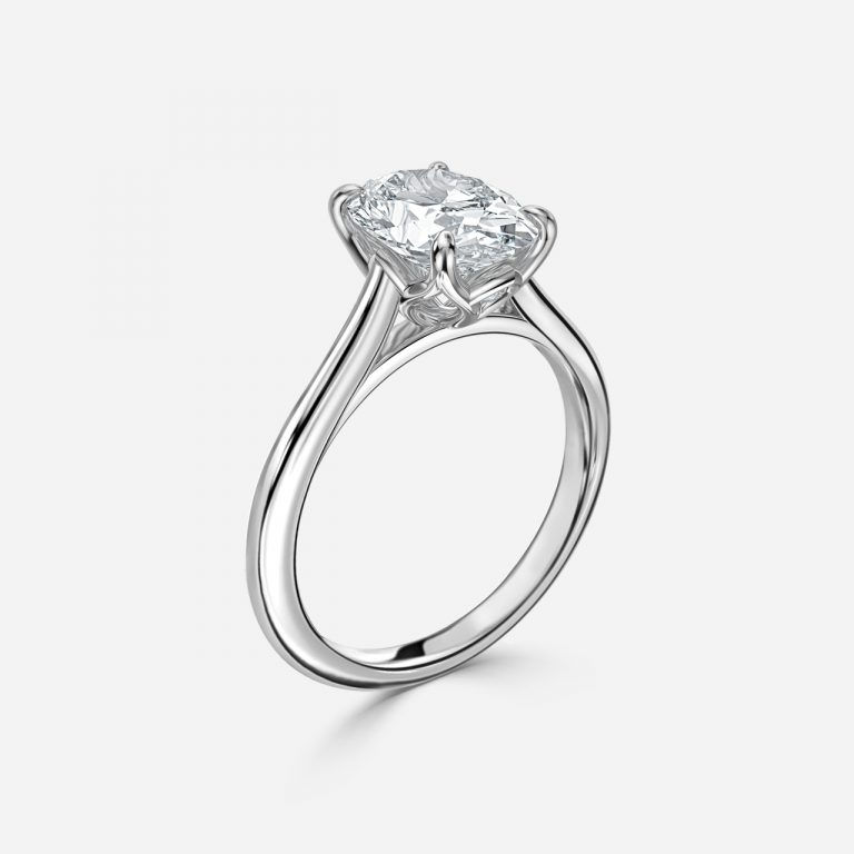 Miniaturbild: Emilie - Solitär Oval Ring - Weissgold