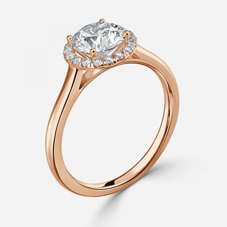 Miniaturbild: Halo Solitär Ring mit Lab-Grown Diamanten