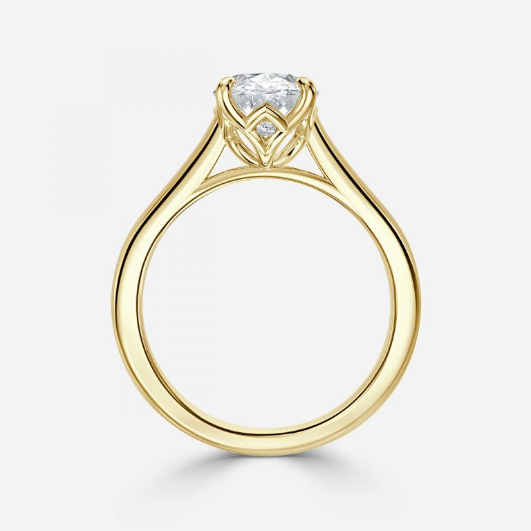 Miniature : Emilie - Bague solitaire ovale - Or jaune