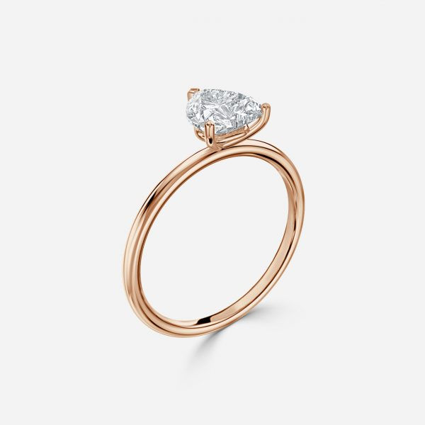 Miniaturbild: Alma - Heart Diamond Solitärring - Roségold