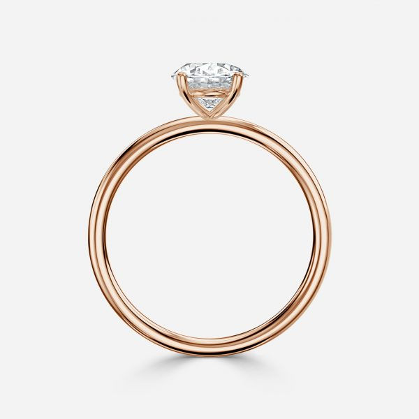 Miniaturbild: Alma - Oval Diamond Solitärring - Roségold