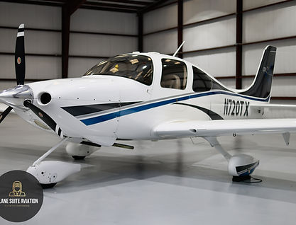 Cirrus SR20 aircraft for sale inside hangar aircraft brokerage and aviation services