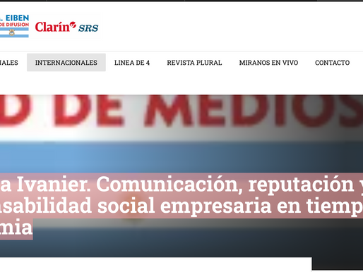 Mariela Ivanier. Comunicación, reputación y responsabilidad social empresaria en tiempos de pandemia