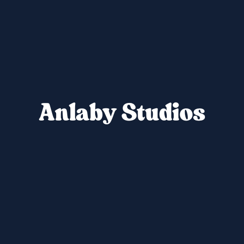 Anlaby Studios logo on a dark blue background