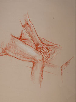 Conte crayon - life drawing 3