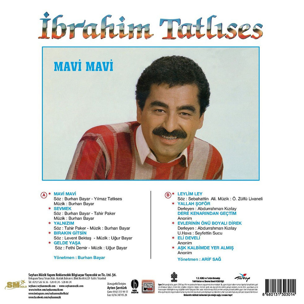 İbrahim Tatlıses - Mavi Mavi plak