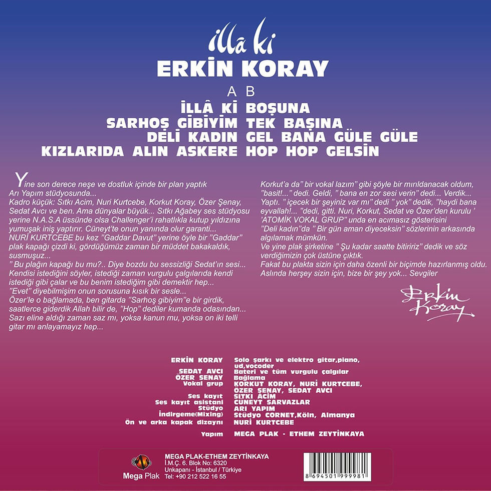 Erkin Koray - İlla ki (Sarı) plak