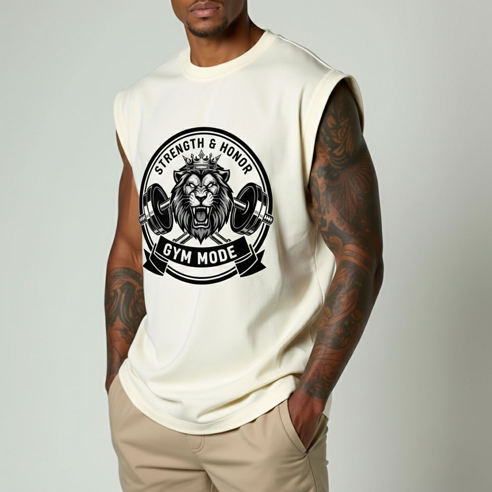 Miniatura: Camiseta regata masculina com estampa de leão, algodão premium 30.1,
