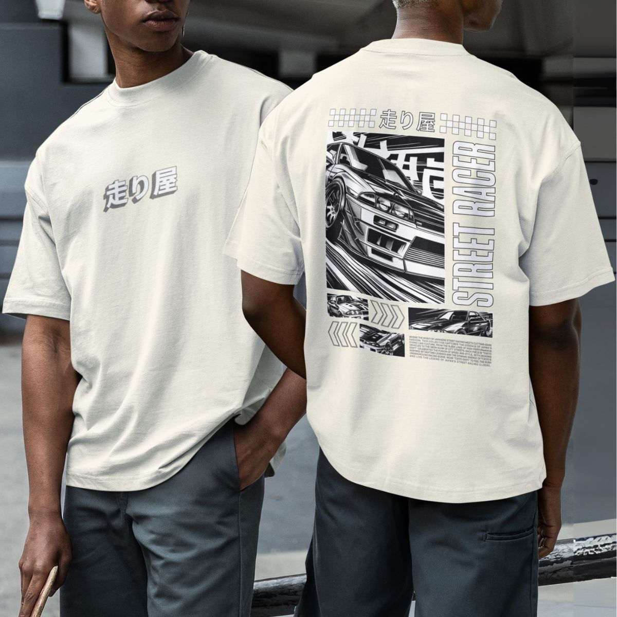 Camiseta básica masculina GuGi com estampa Street Racer Drift, manga curta