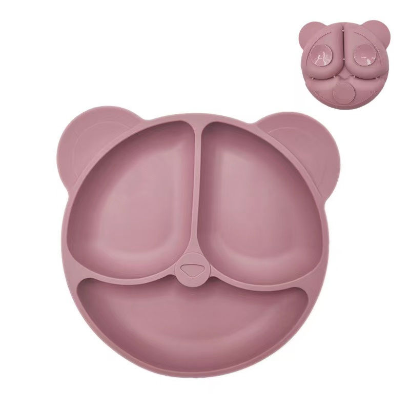 Thumbnail: Baby Safe Silicone Dining Plate Suction Cartoon Children Dishes Feeding Toddler 