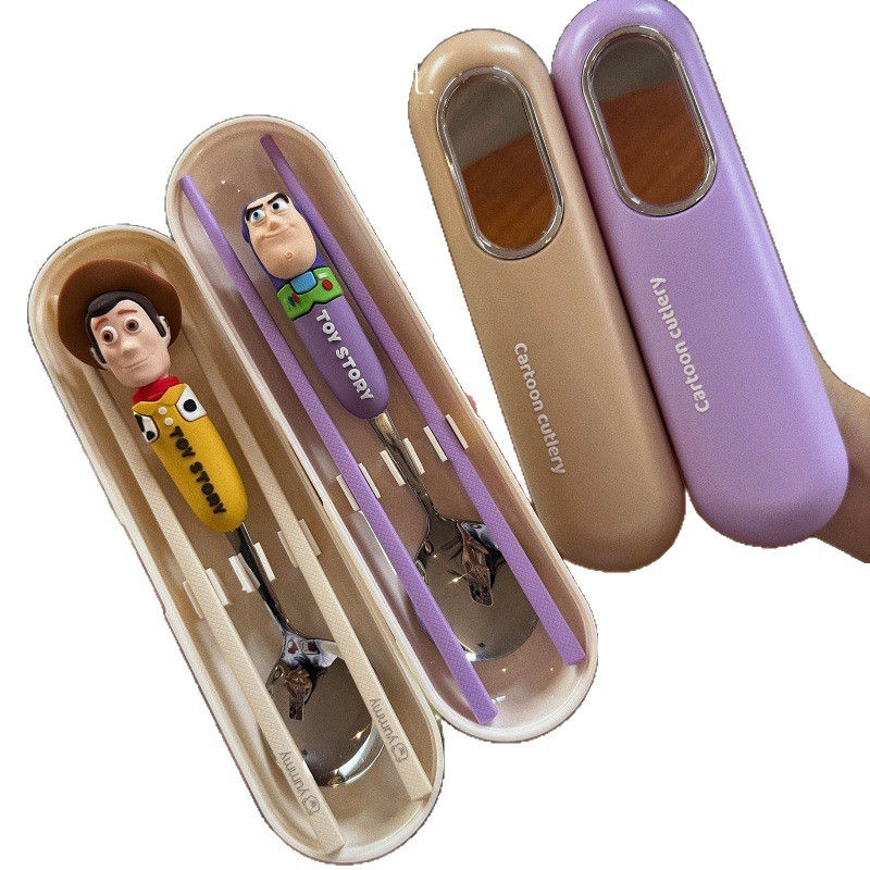 Thumbnail: Toy Story 5 Spoon Fork Cutlery Set Woody Buzz Lightyear Jessie Forky Alien Carto