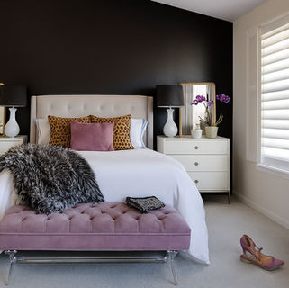 trifold blinds in a Calgary master bedroom