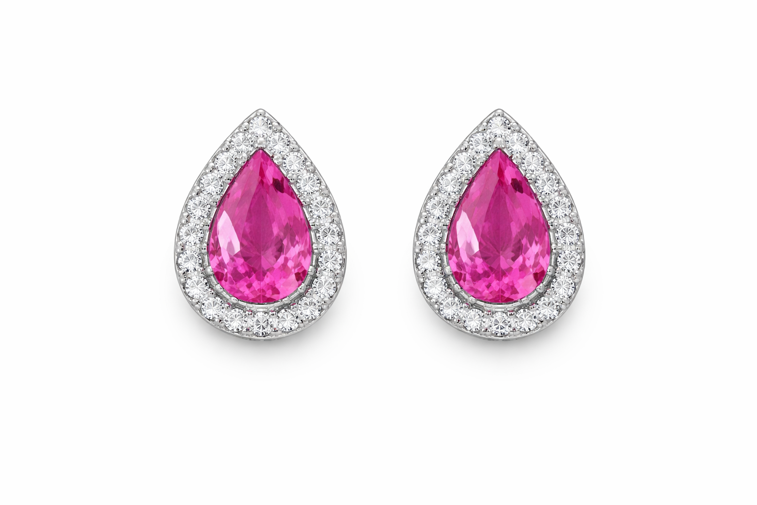 Brinco Gota com Zircônia Rosa